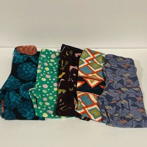 Lot of 5 NWOT LuLaRoe Kids Leggings size S/M! Heels, Aztec, berries, geometric